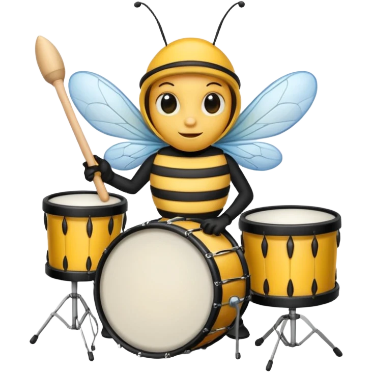 drum player bee emoji