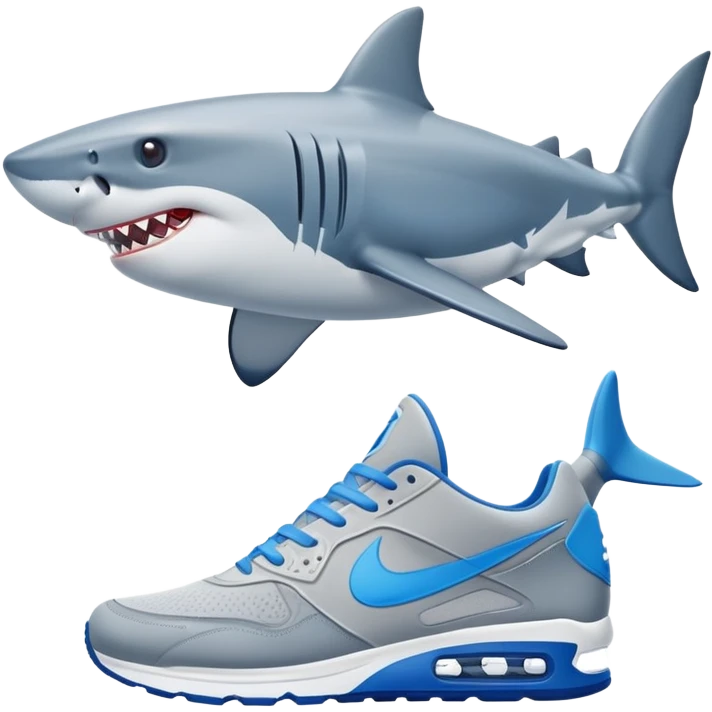 shark with two nike shoes on their feet’s emoji