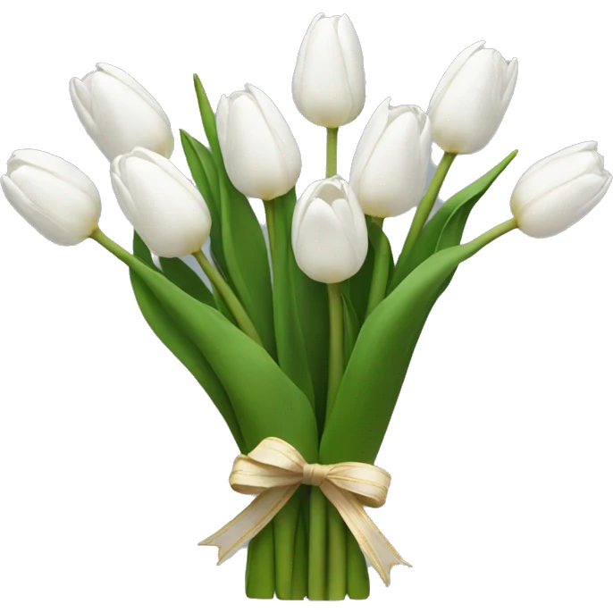 white tulip bouquet  emoji