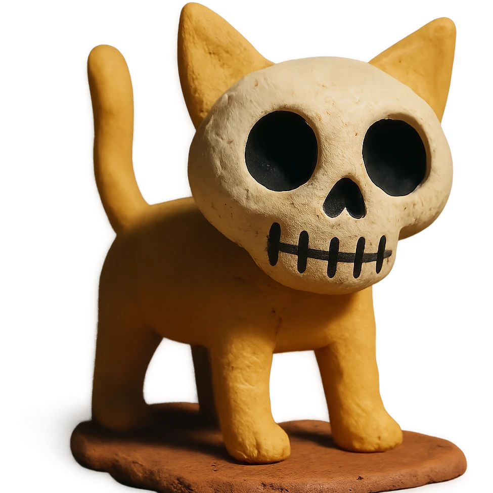 skull cat emoji