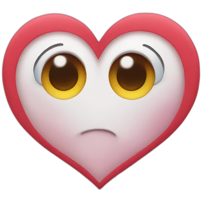 heart with two emojis as eyes emoji