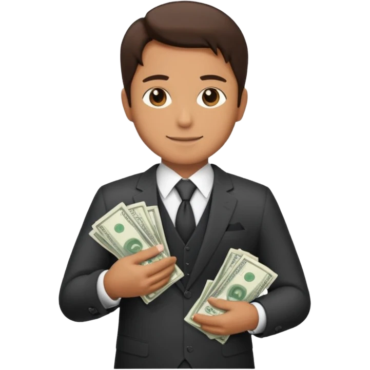 CEO with money in his hands donating to a hospital emoji