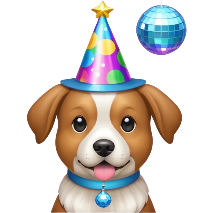 Dog with bird with disco ball emoji