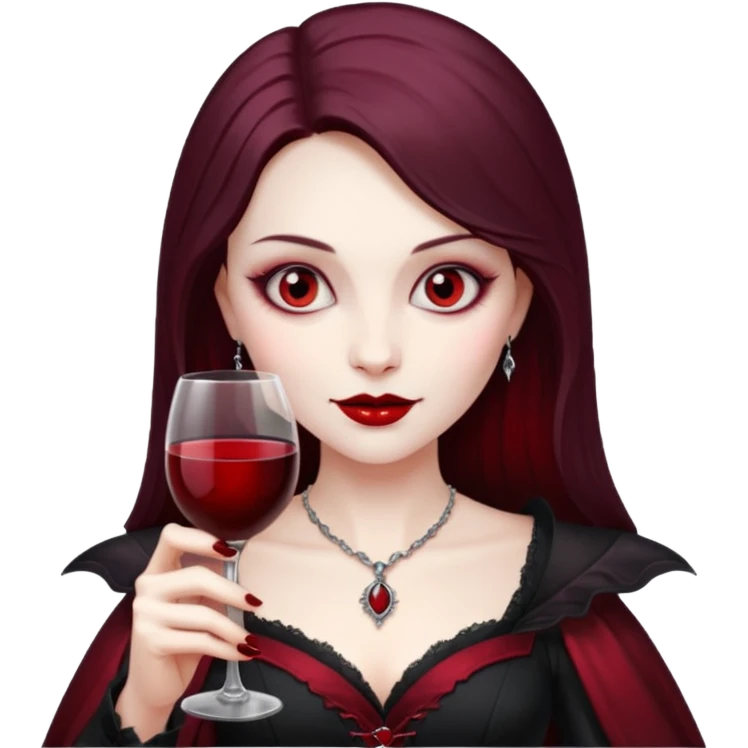 Vampire lady with wine glass emoji