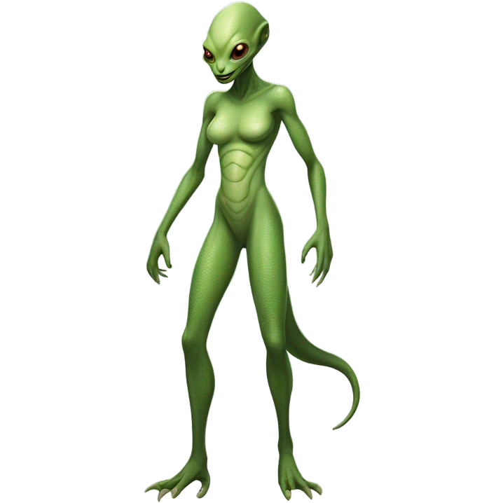 a reptilian alien woman full body emoji