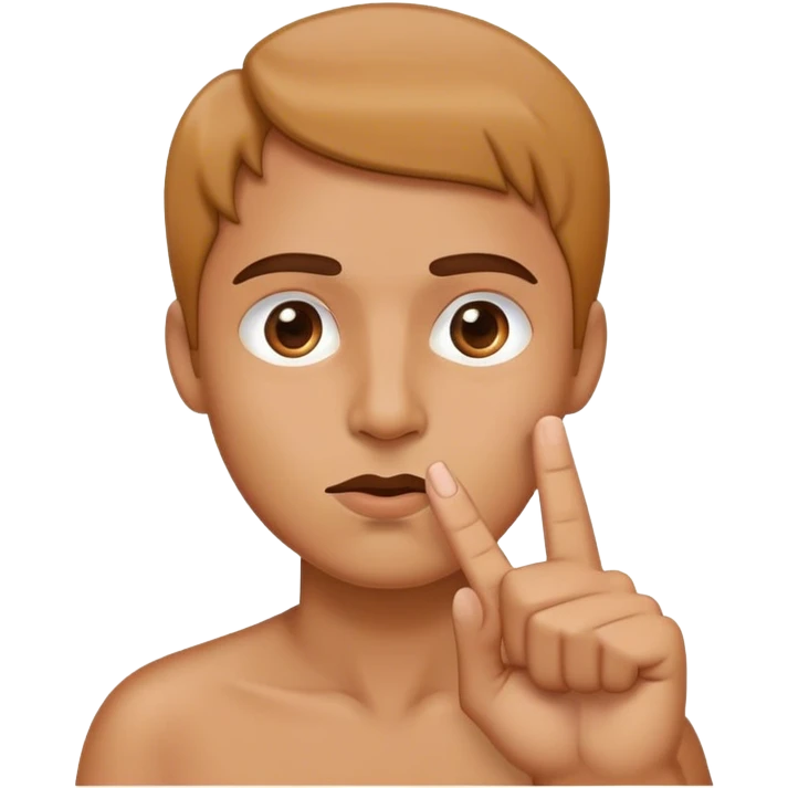 Face with a finger going across the top lip emoji