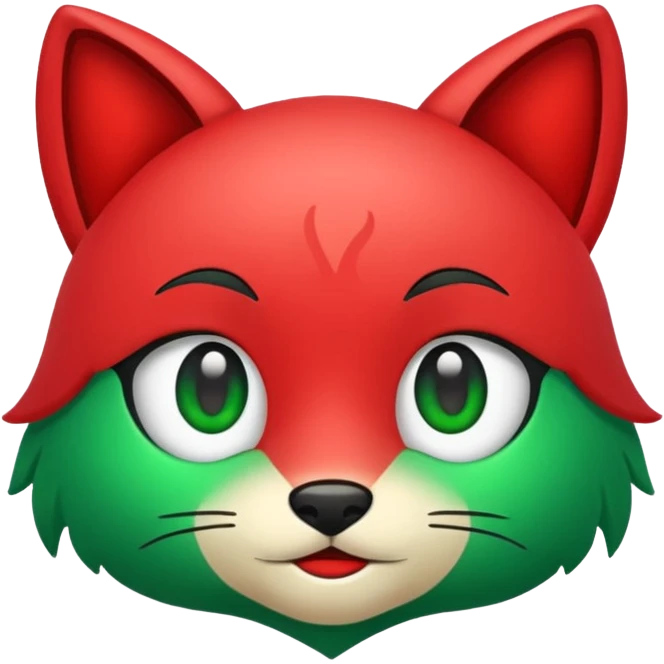glitter red and green lupa emoji