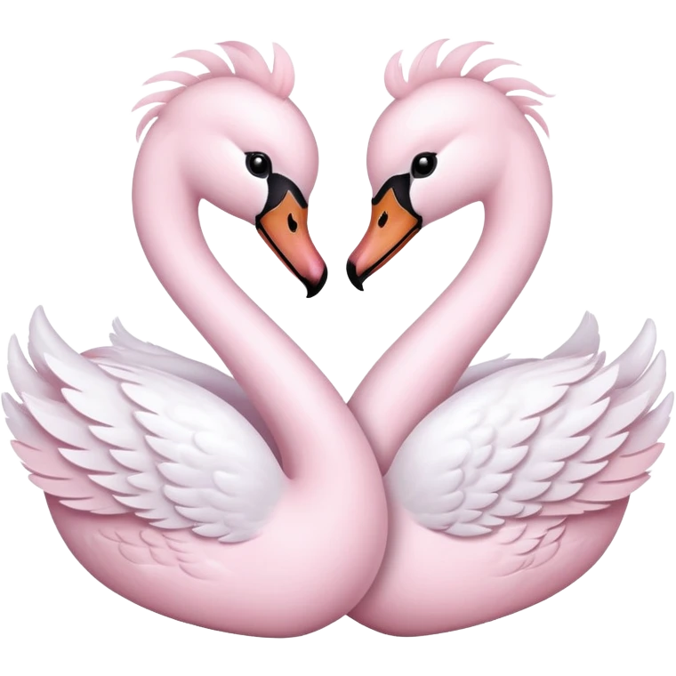 two light pink swans in a heart emoji