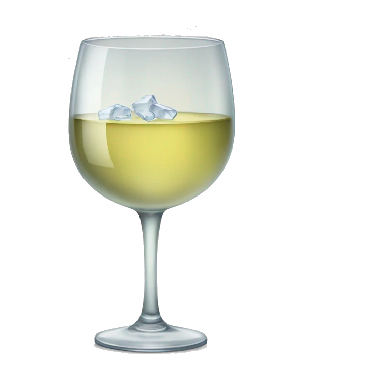 Large glass of white wine with ice  emoji
