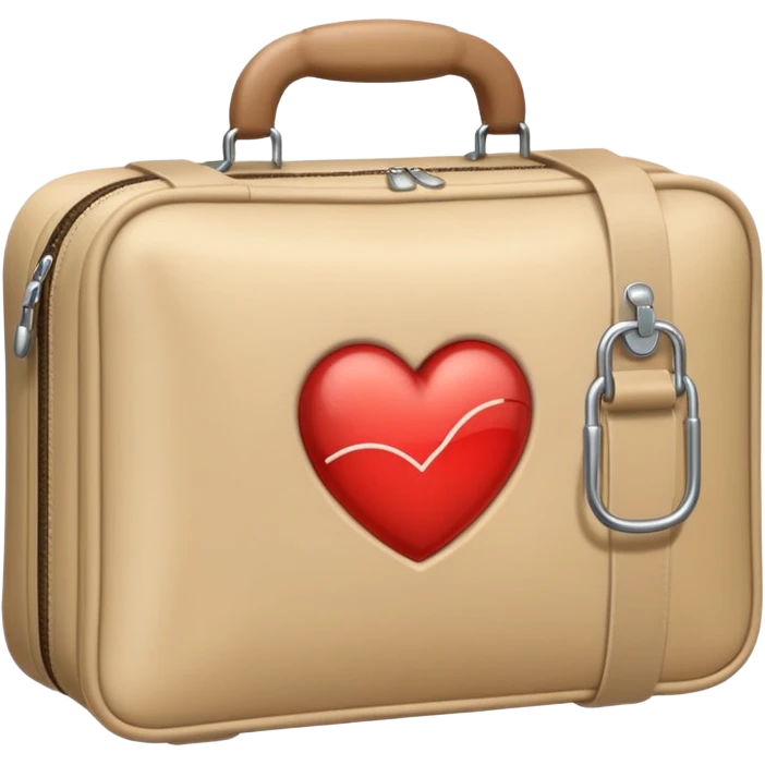 an medical bag in beige with a little heart emoji