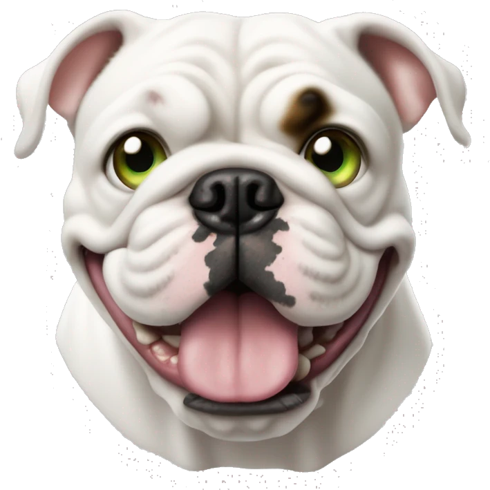 Bulldog francés albino con ojos verdes emoji