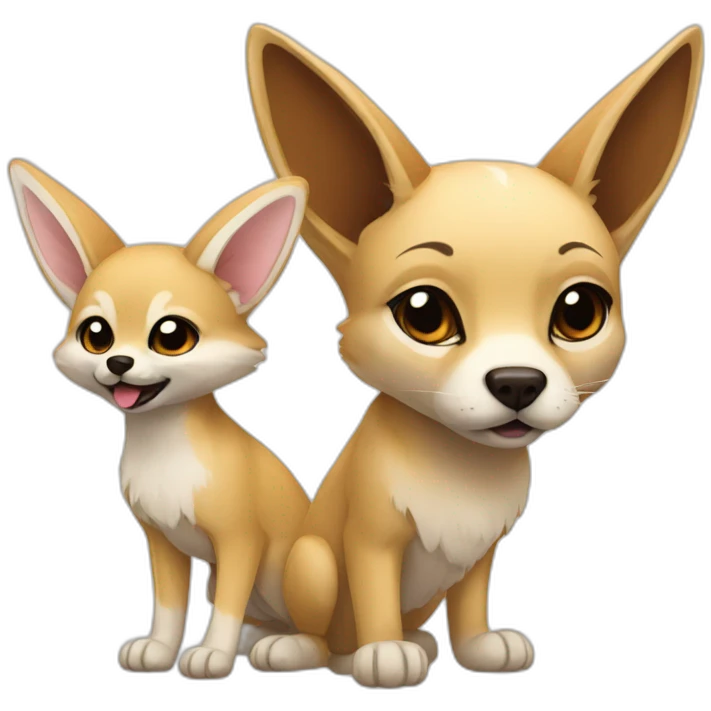 A fennec and a labrador  emoji