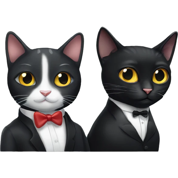 Tuxedo cat and black cat emoji