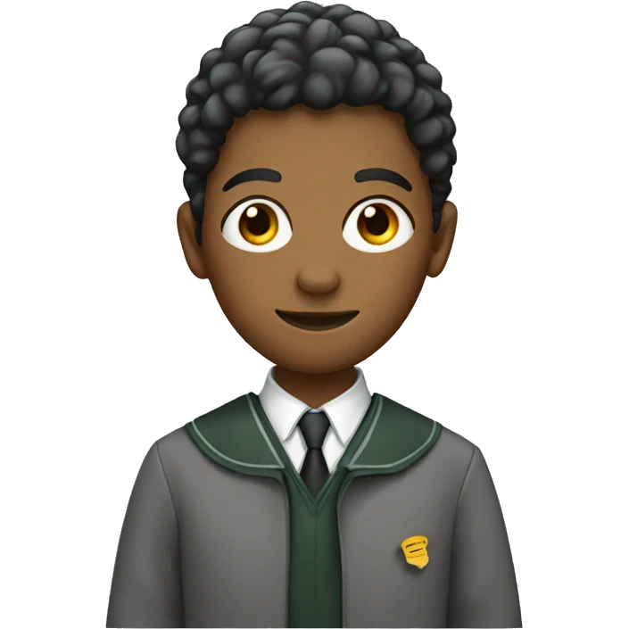 Teenager with umbrella and academic uniform emoji