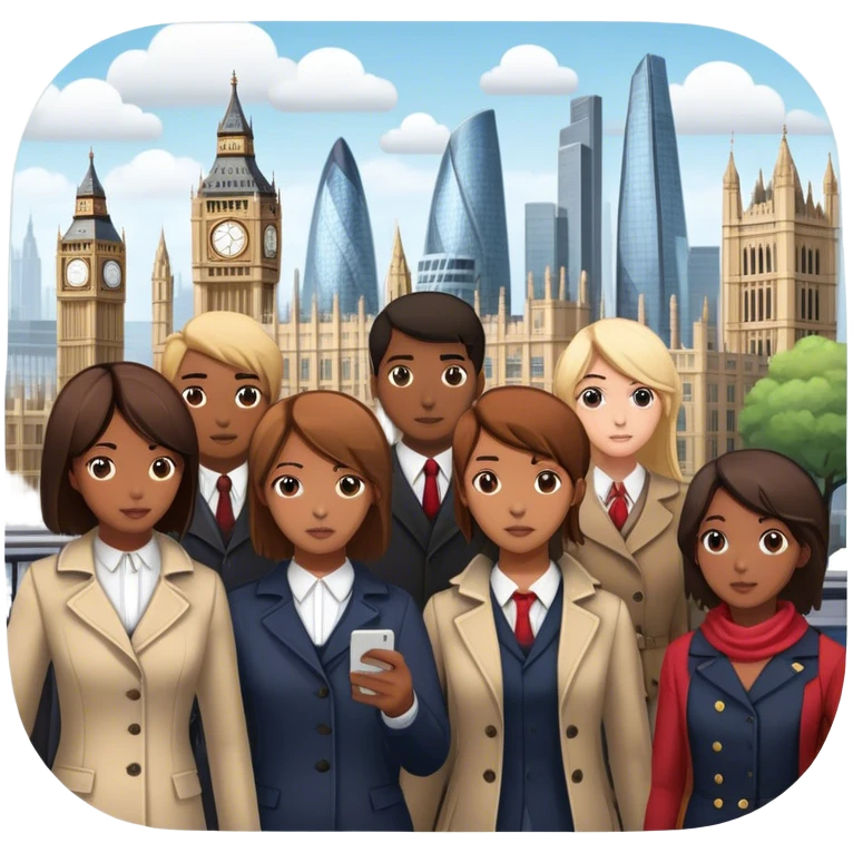 An icon representing a visual novel, inspired by games like 'One Day in London.' The design features a detailed cityscape with characters in dynamic poses, as if caught in a pivotal story moment. Speech bubbles and narrative text appear. Transparent background emoji