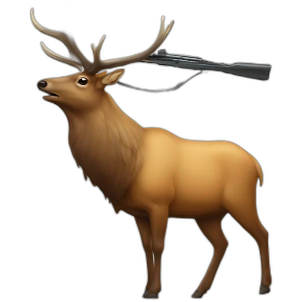 Elk with a rifle emoji