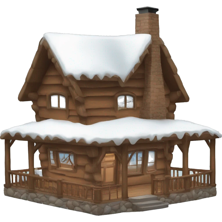 cozy lodge with snow emoji