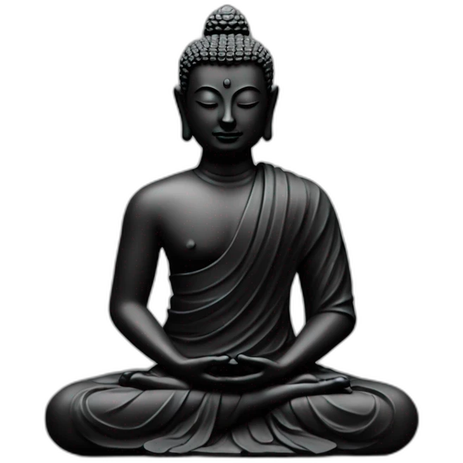 Meditación buddhist zen black statue emoji