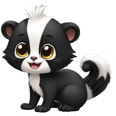 Cute skunk-panda-ferret-cat-hybrid full body emoji