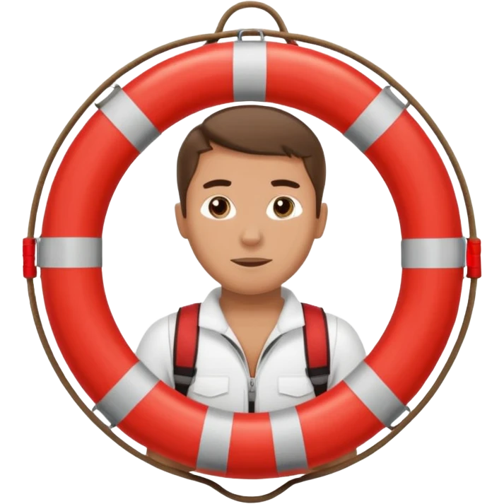 Lifeguard Holding Rescue Tube circle  emoji