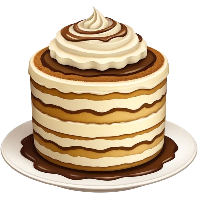 Tiramisu Cinematic Realistic Tiramisu Dessert Emoji, depicted as a delightfully messy, layered tiramisu with coffee-soaked sponge and mascarpone cream, rendered with rich textures and warm, indulgent lighting. emoji