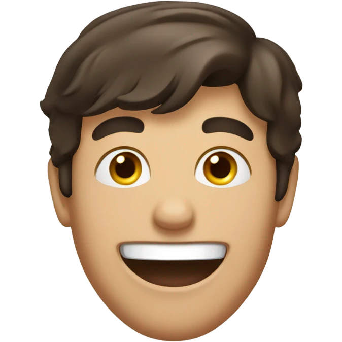 Excited brunette man emoji
