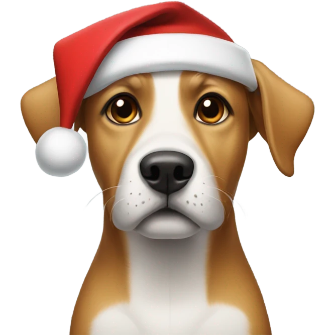 Dog wearing a Santa hat emoji