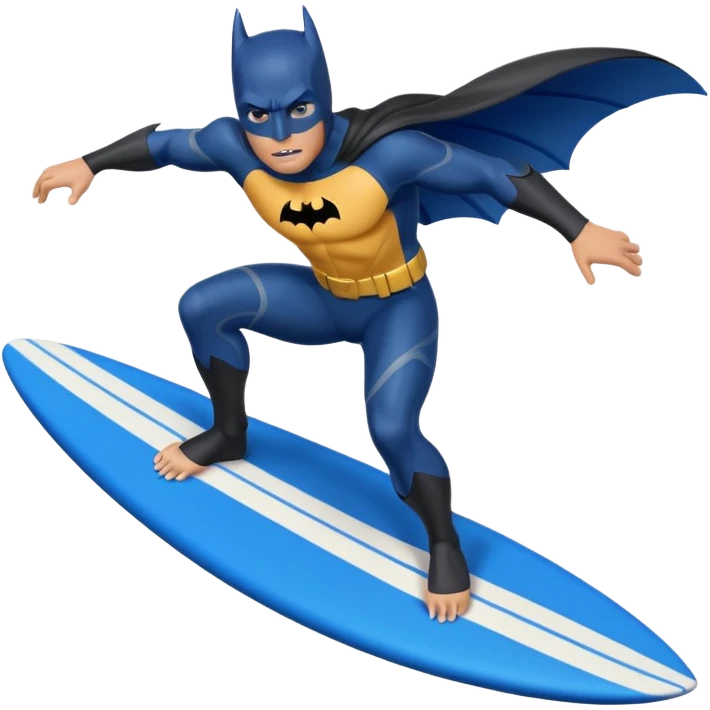 Batman surfing on a bat emoji