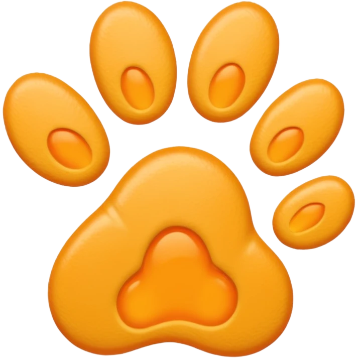 a very light pale pastel yellow-orange pawprint emoji