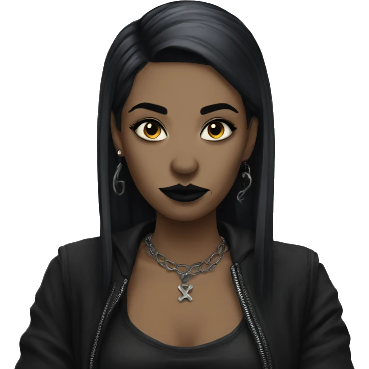 Goth woman with tattoos emoji