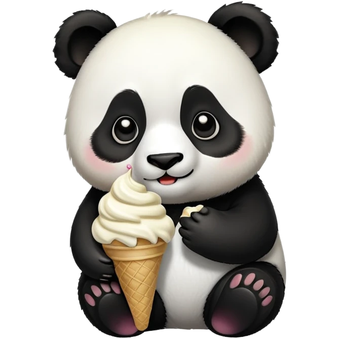 Panda eating ice cream emoji