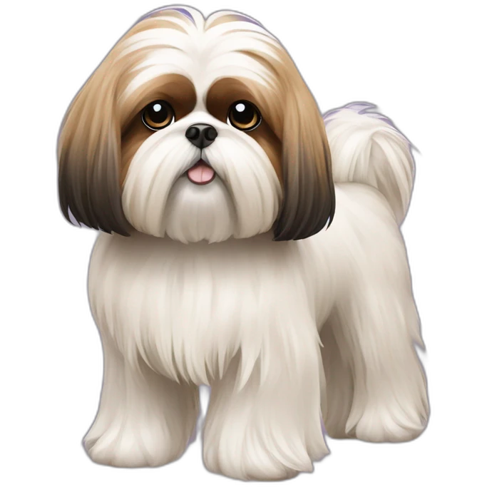 Dog Shih Tzu with long wool full-height  emoji