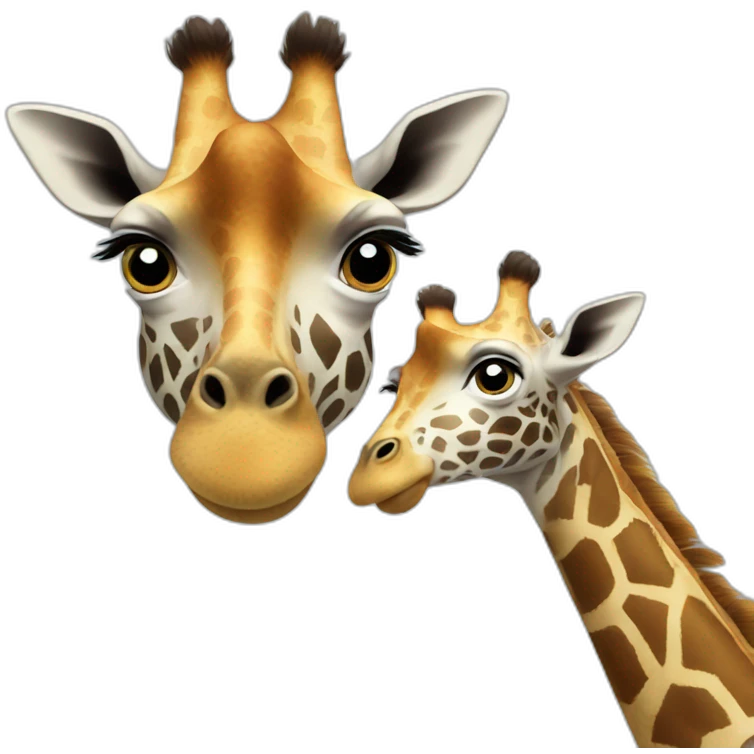 Giraffe scares kid emoji
