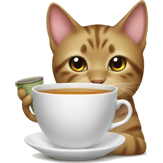 cat and tea emoji