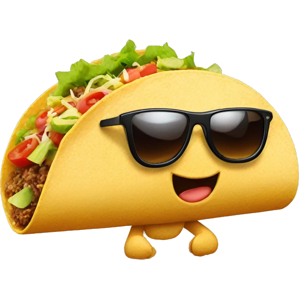 taco with sunglasses and arms emoji