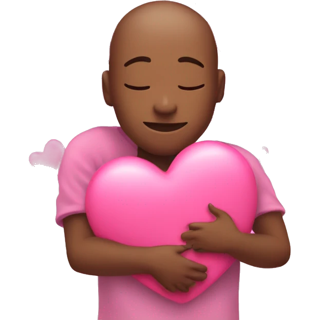 giving hug surrounded by pink hearts emoji