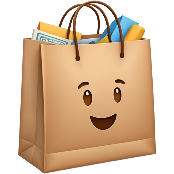 shopping bag with items inside emoji