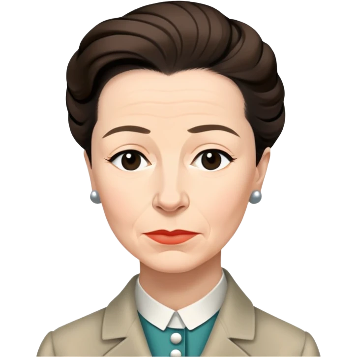portrait of Simone de Beauvoir with thoughtful expression, neutral background emoji