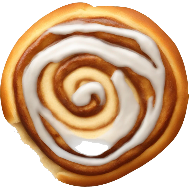 Cinnamon bun with icing emoji