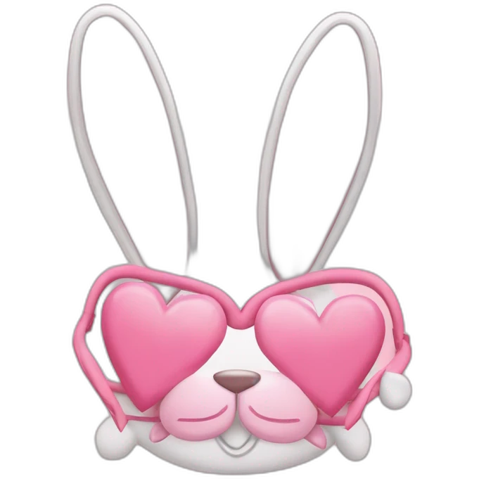 Heart shaped hairband,slender bunny ear, droopy rabbit ear,pink color emoji