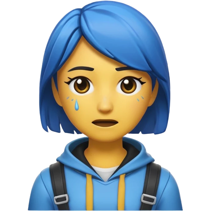 Faire un emoji à partir d'une image du skin fortnite Chani thème emote twitch fond transparent qui pleure. 
    emoji