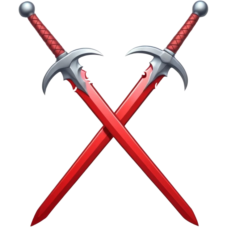 glitter red two sword emoji