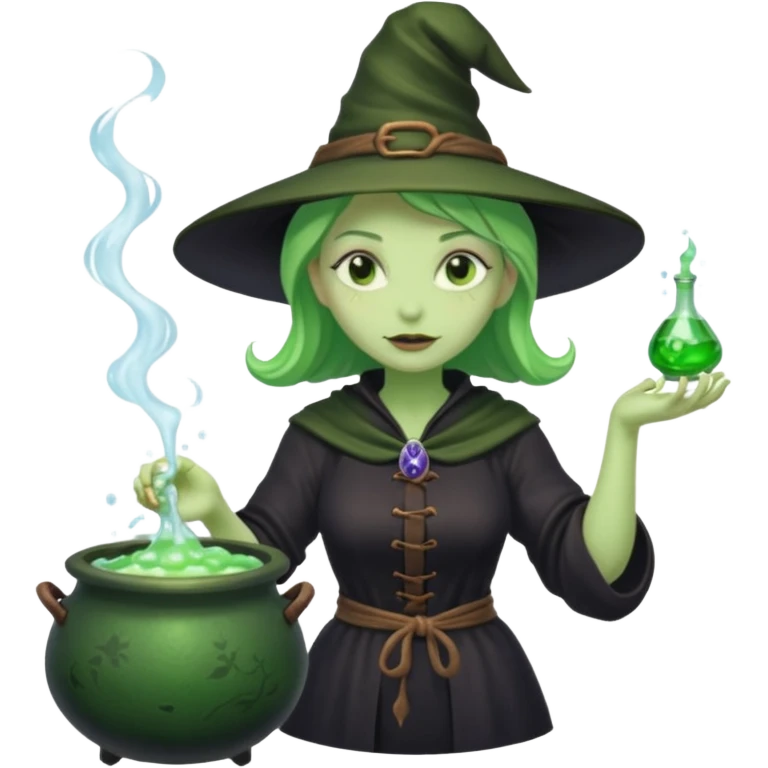 green witch cooking potion emoji
