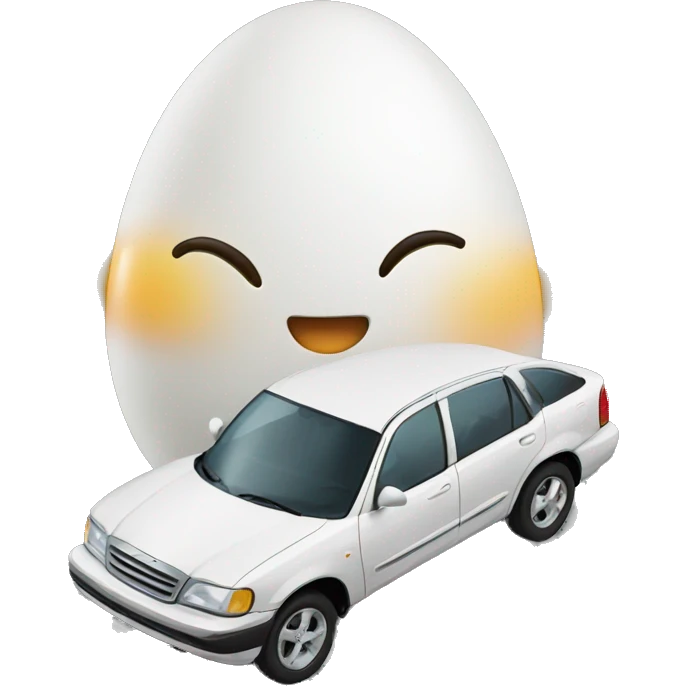 Egg on car emoji
