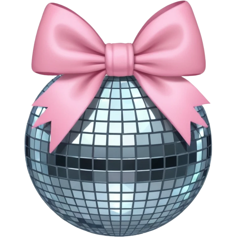 Disco ball with baby pink bow emoji