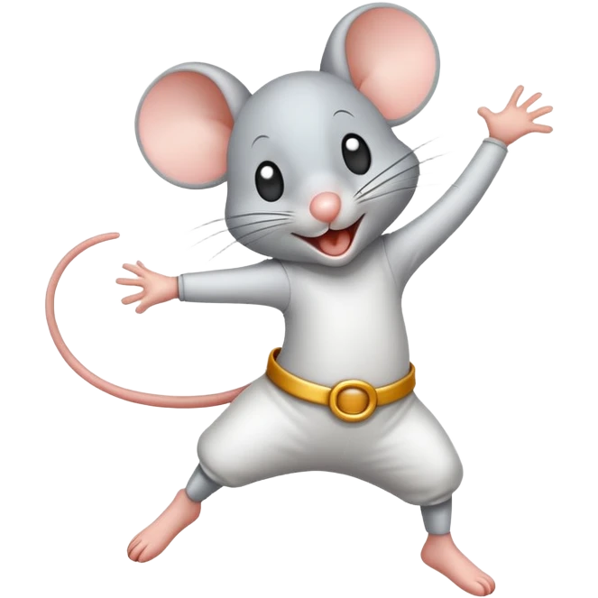 Mouse dancing happy emoji