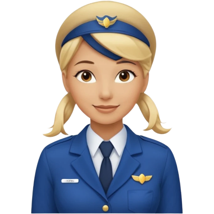 female flight attendant hugging emoji