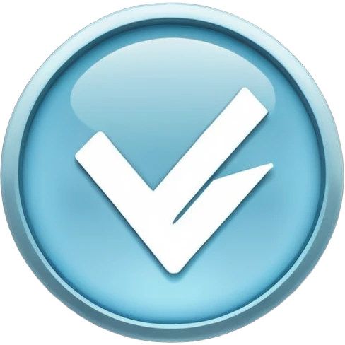L’image montre une icône de coche blanche à l’intérieur d’un cercle bleu clair, sur un fond noir. Cette coche symbolise généralement une validation, une confirmation ou une action réussie. C’est un symbole couramment utilisé dans les interfaces utilisateur pour indiquer que quelque chose a été fait correctement ou approuvé.
 emoji