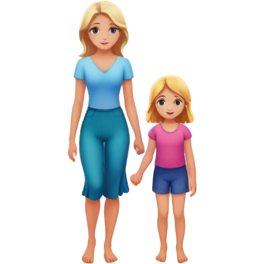 seaside have a beautiful sunset and there is a house owned by a madan and her daughter emoji