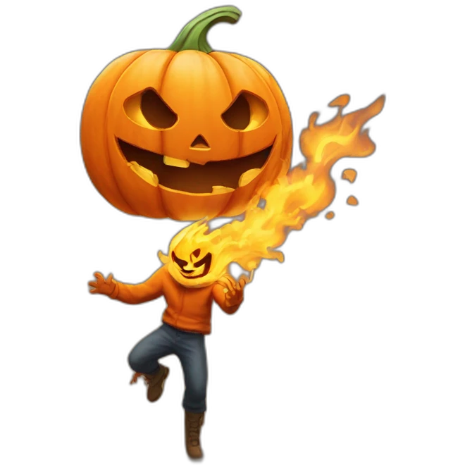 Flaming Jack O'lantern emoji